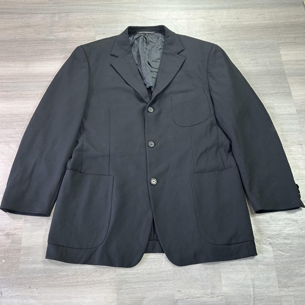 Ermenegildo Zegna Blazer Mens 50 Black Soft Sport Coat Jacket‎ Made Switzerland